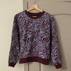 Madewell (Re)sourced Cotton Oversized Sweatshirt in Tigerized Print size small